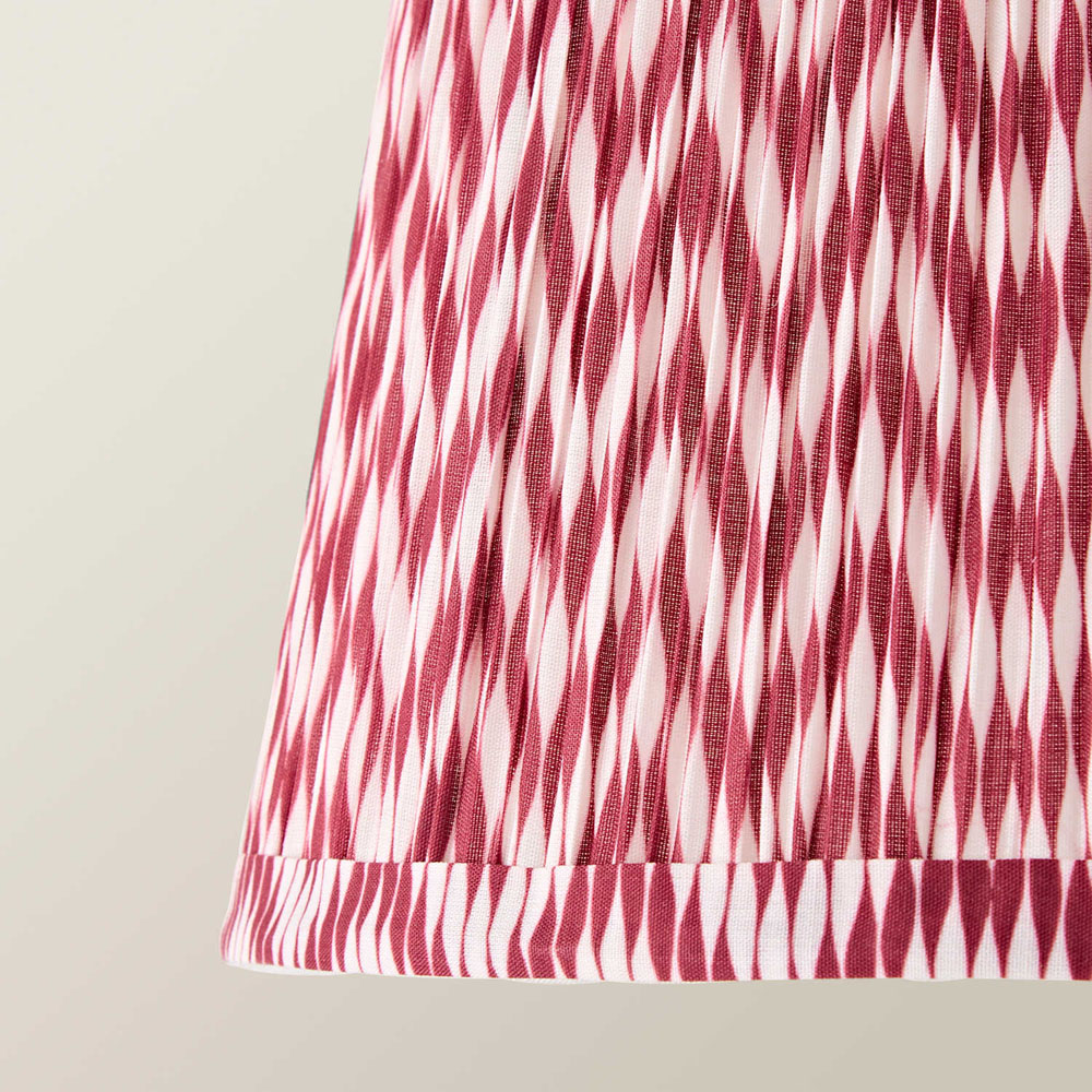 ValueLights Edie Chevron Pleat Shade Burgundy Ceramic Table Lamp with Bulb Image 4