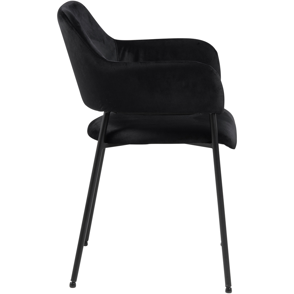Florence Lima Set of 2 Black Dining Chairs with Armrest Image 4
