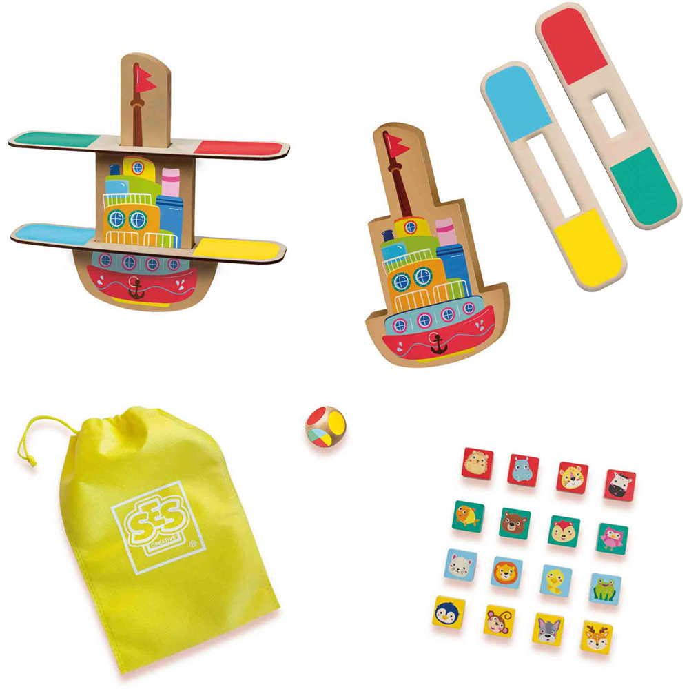 SES Creative Wooden Balance Boat Game Image 2