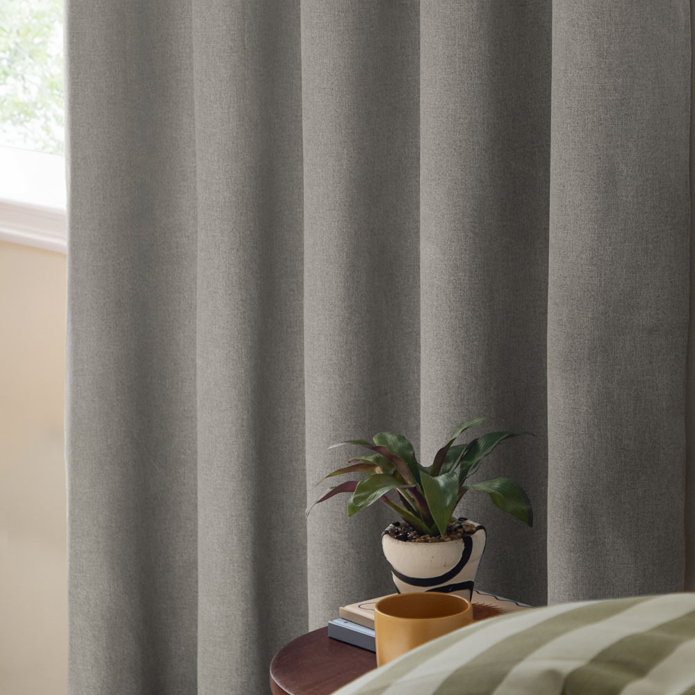 Furn The Ultimate Grey Textured Woven Blackout Eyelet Curtains 168 x 183cm Image 5