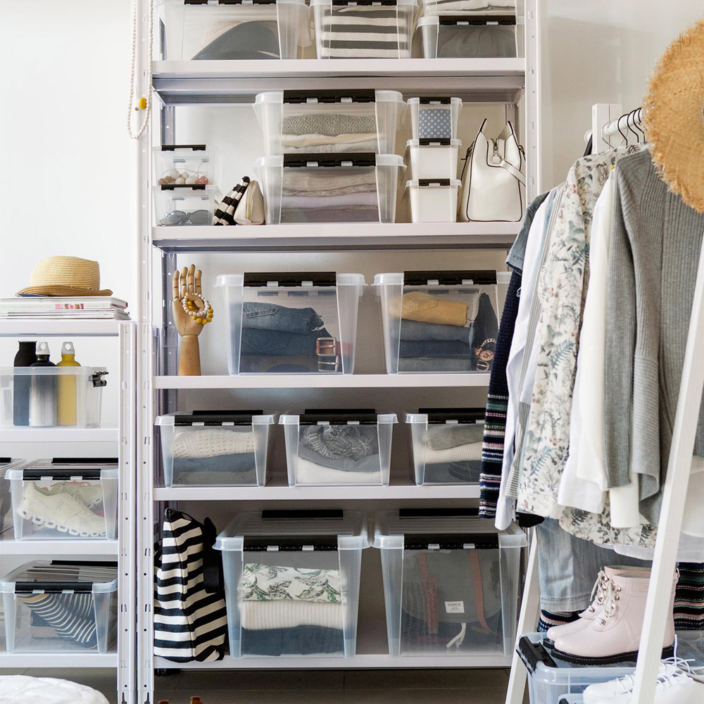 SmartStore Classic Stackable Transparent Storage Box 32L 2 Pack Image 5