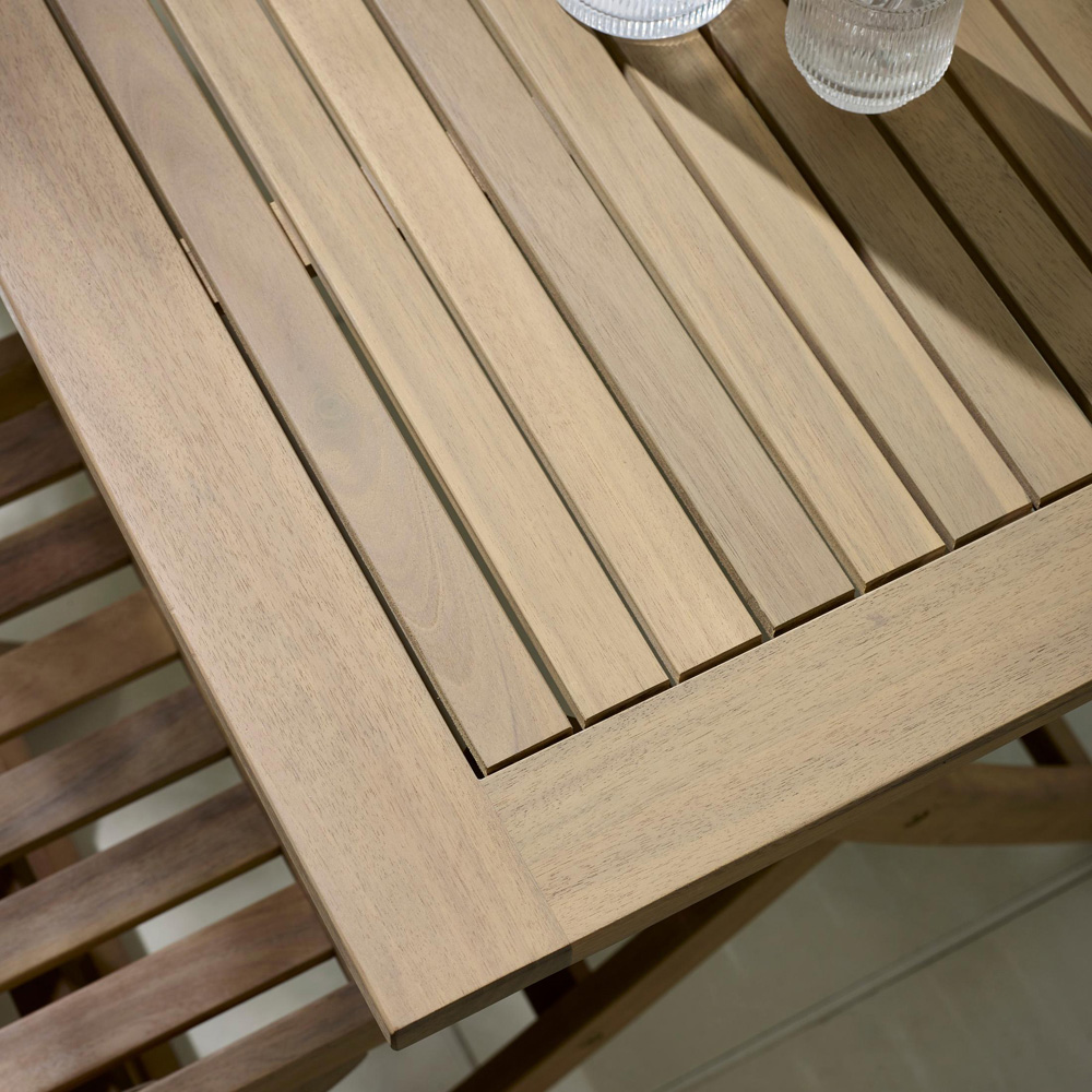 Furniturebox Essen and Metz 4 Seater Wood and Wicker Dining Set Image 4