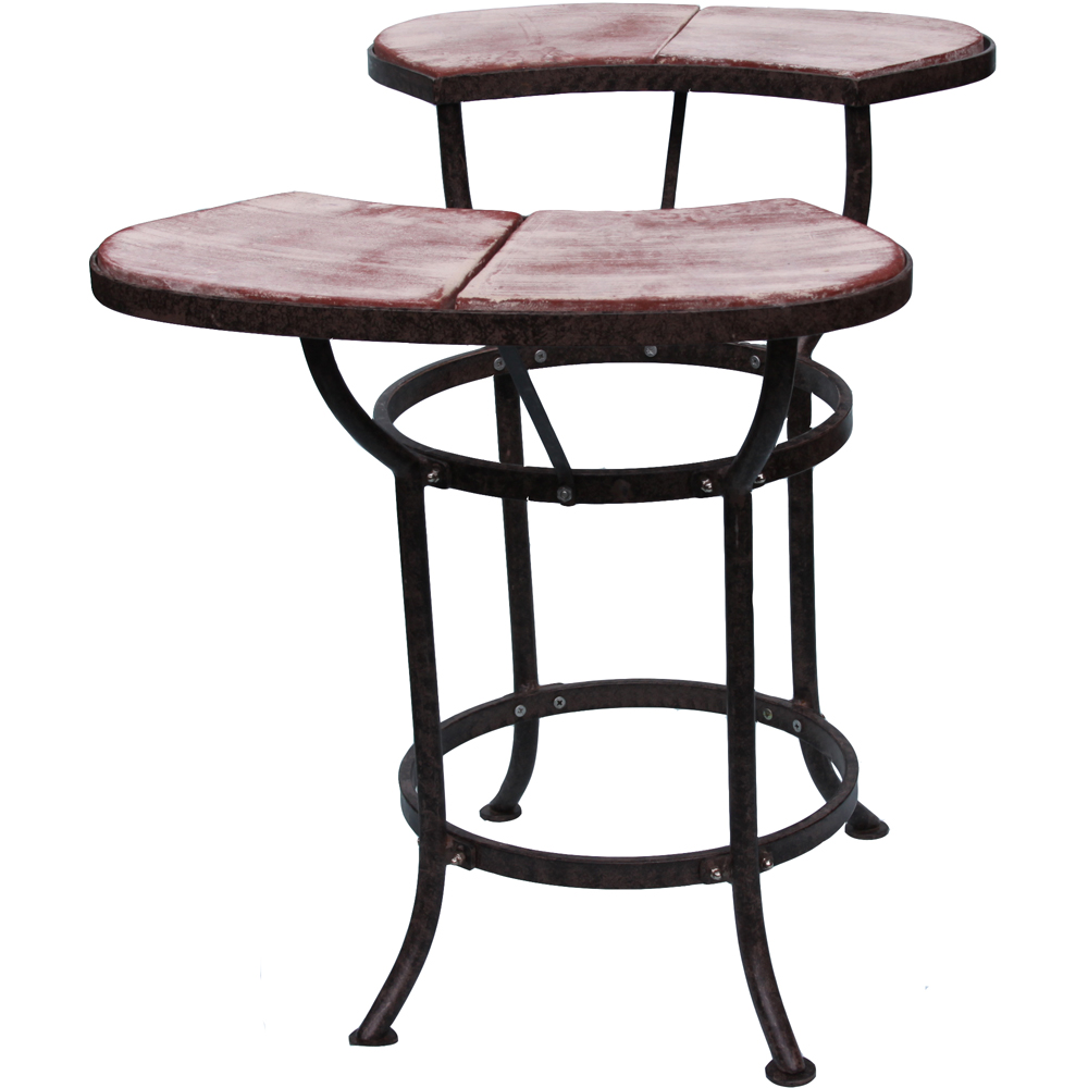 Gardeco Cradle For Extra-Large Mexican Chimney with 2 Red Tile Side Tables Image 3