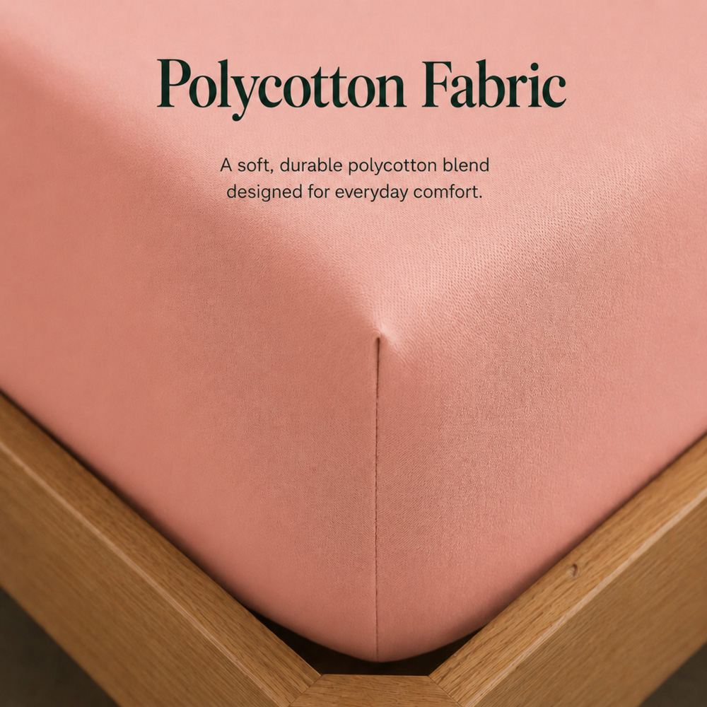 MHG Living Double Blush 30cm Deep Pocket Fully Elasticated Fitted Sheet Image 5