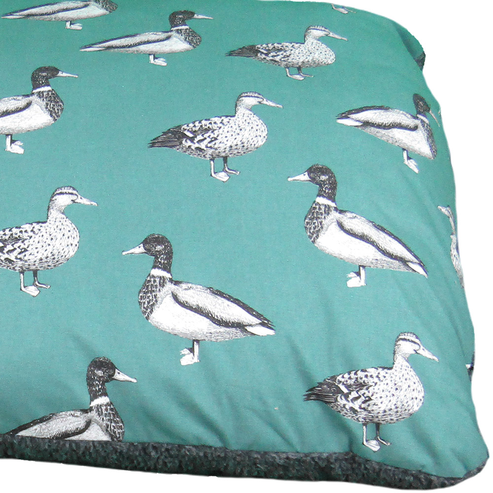 Snug & Cosy Medium Teal Duck Print Dog Lounger Bed Image 3