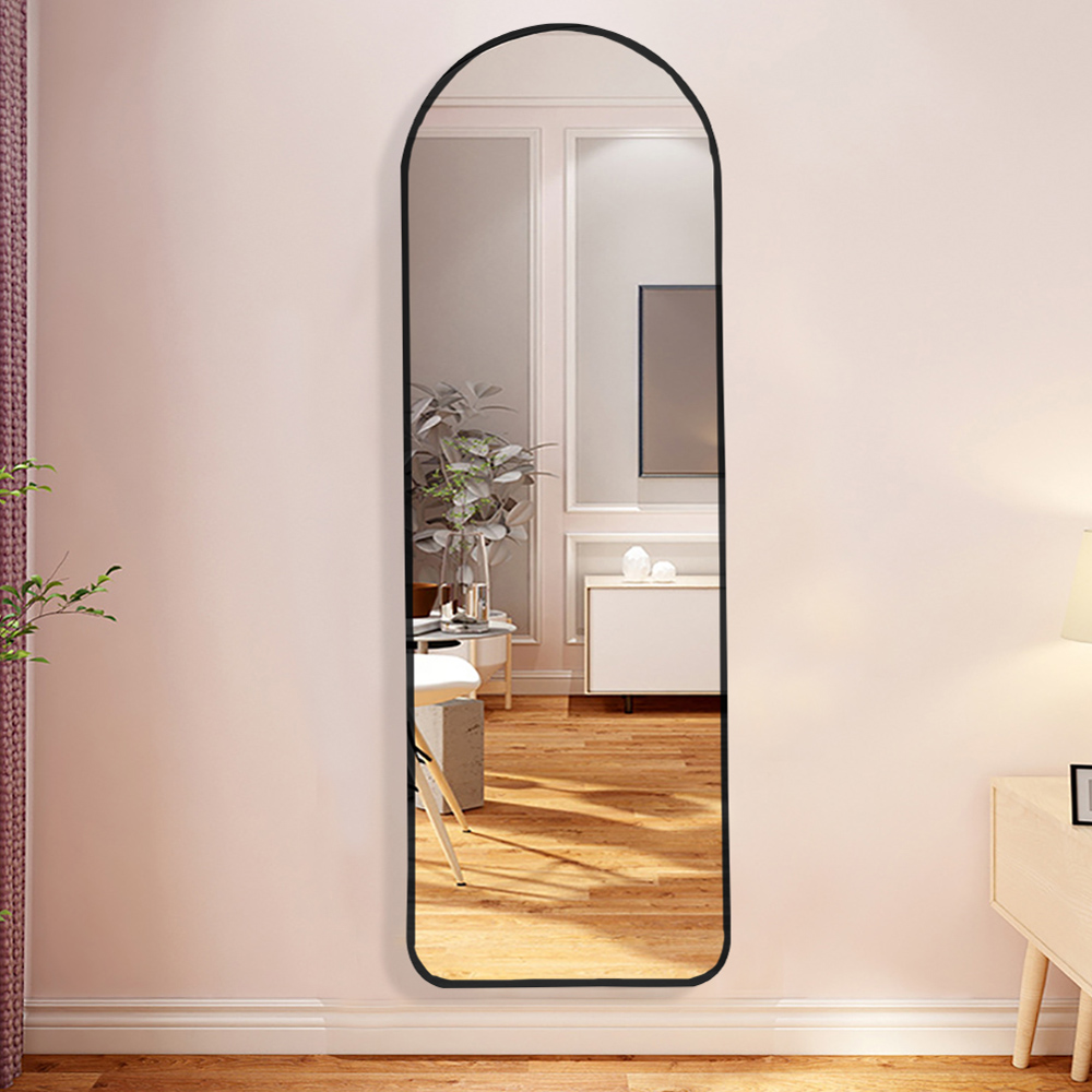 Living and Home Black Arch Oval Wall Mirror 120 x 40cm Image 2