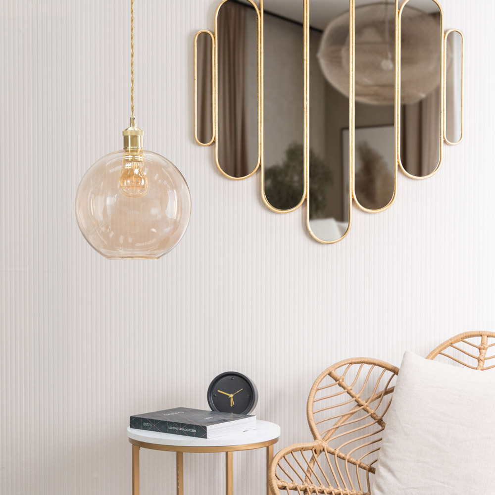 ValueLights Bellamy Amber Glass Lamp Shade Image 5