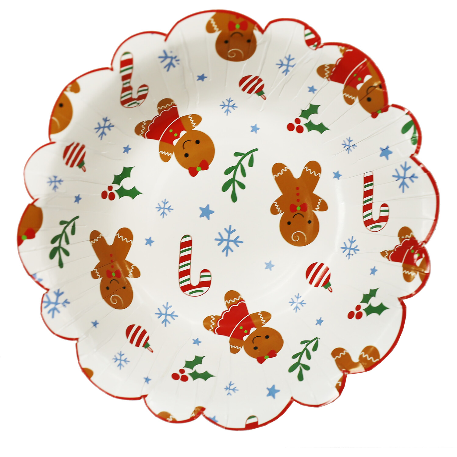 Pack of 8 Gingerbread Paper Bowls - White and Brown Image 3