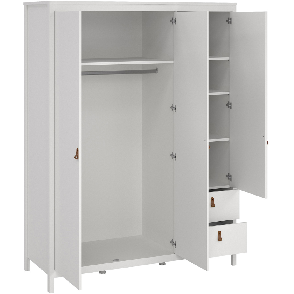Florence Barcelona 3 Door 2 Drawer White Mirrored Wardrobe Image 4