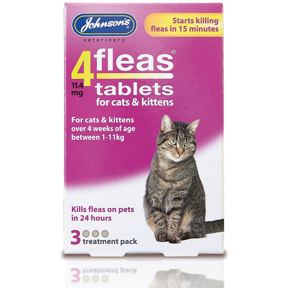 Johnson's Veterinary Cats and Kittens 4 Fleas Control Tablets 3 Pack Image