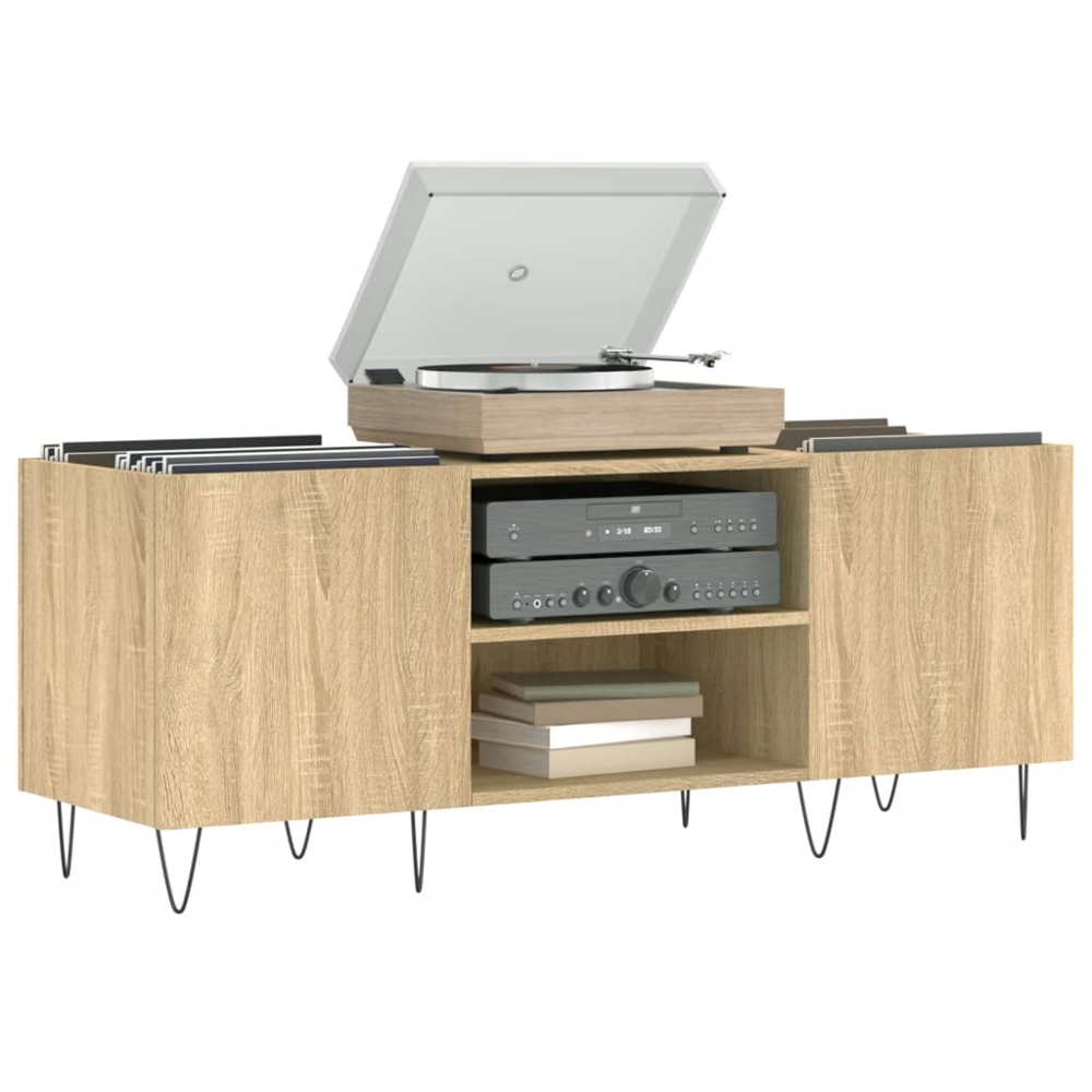 vidaXL 2 Shelf Sonoma Oak Record Cabinet Image 3