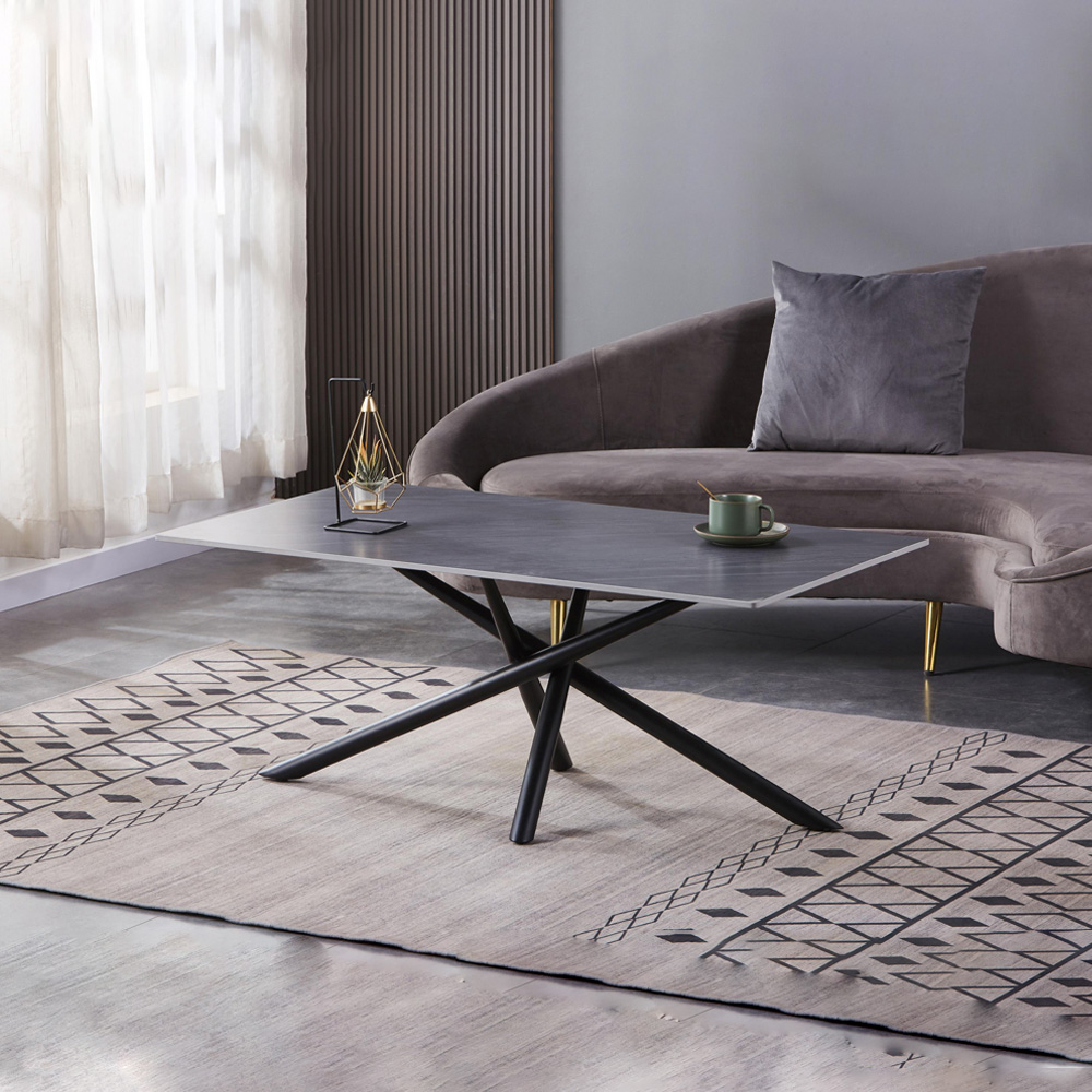 wilko Arlo Grey Wood Grain Ceramic Coffee Table Image 7