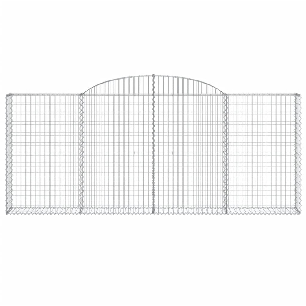 vidaXL Silver Galvanised Iron Arched Gabion Basket 300 x 30 x 120/140cm 5 Pack Image 4
