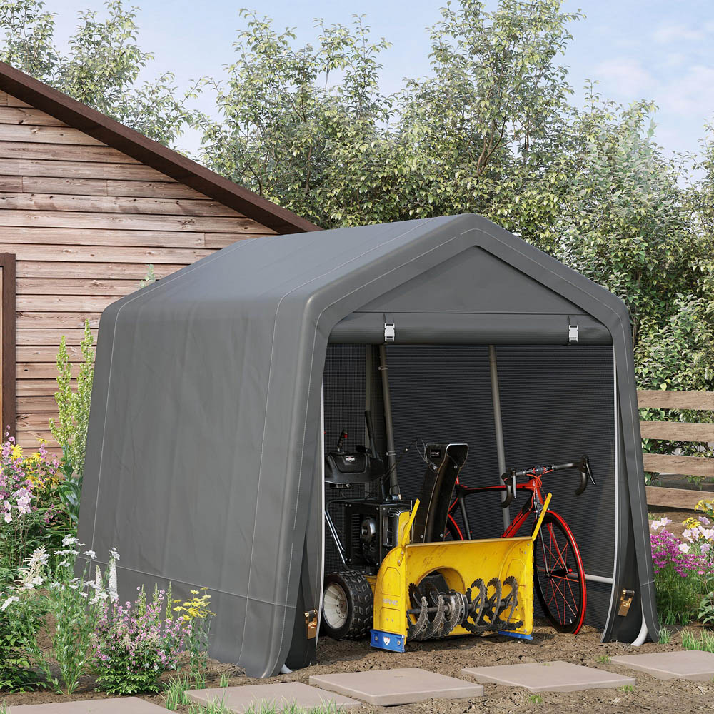 Outsunny 9 x 7.5ft Dark Grey Garden Storage Tent Image 2