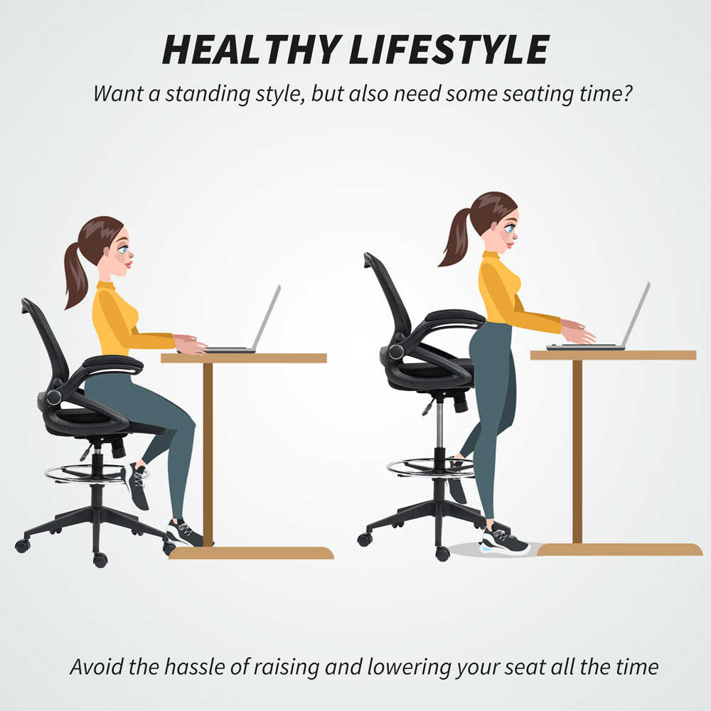 Portland Black Height Adjustable Mesh Swivel Office Chair Image 5