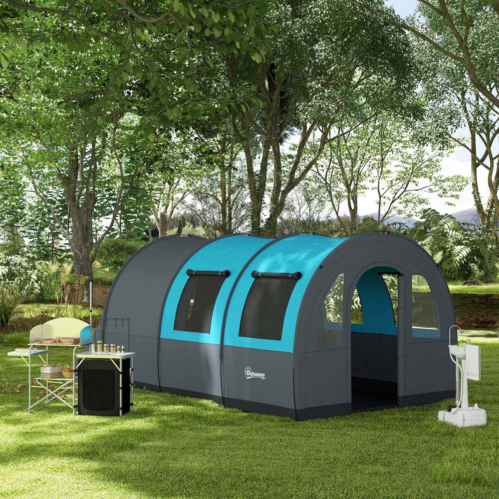 Outsunny 5-6 Person Waterproof Camping Tent Blue Image 9