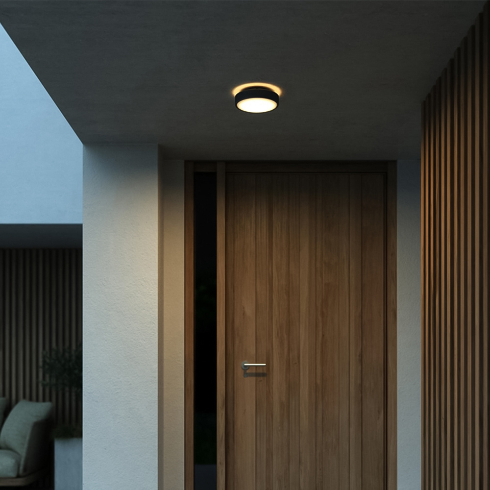 Nordlux Oliver Black Round Outdoor Wall Light with Replaceable Covers Image 2