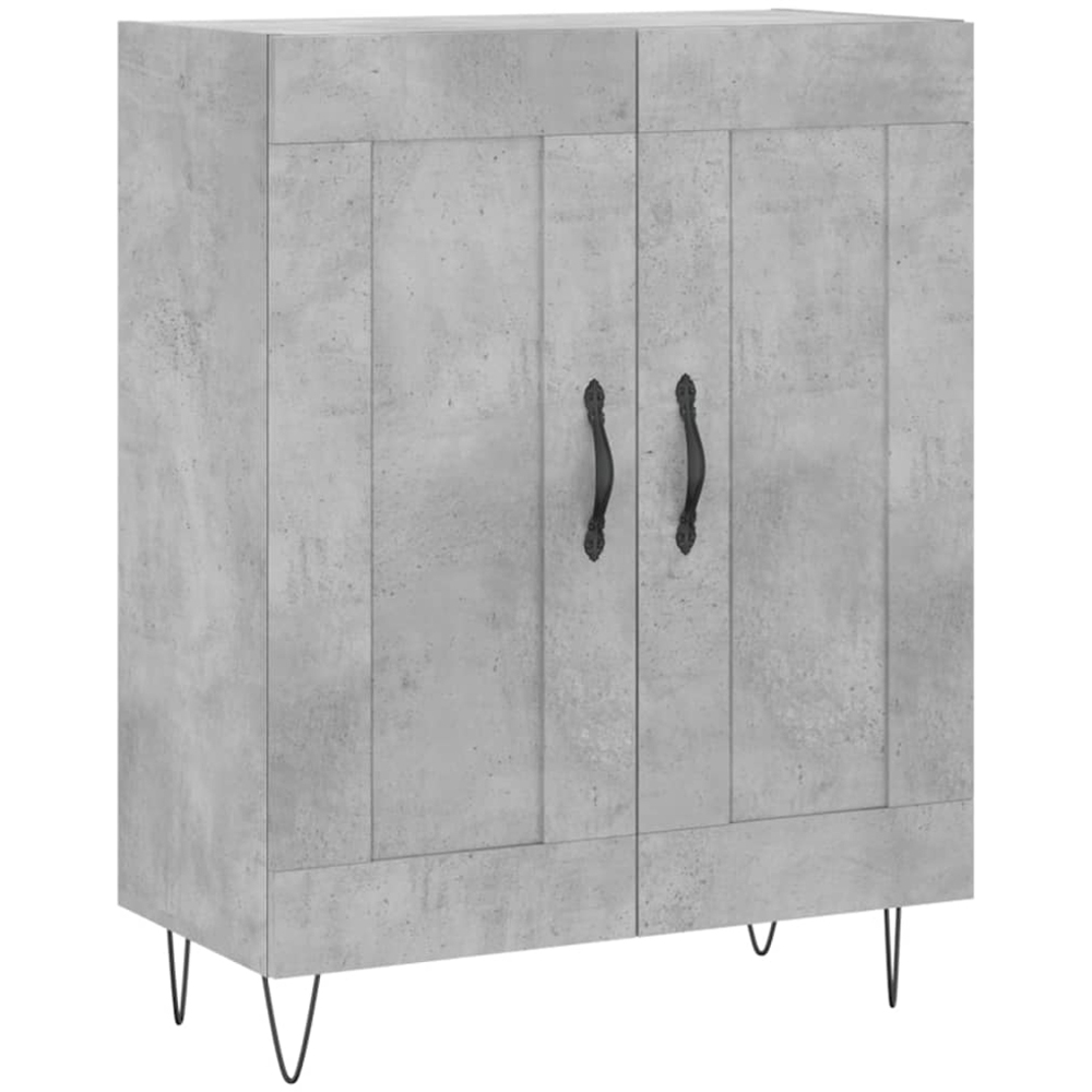 vidaXL 4 Door Concrete Grey Highboard with Hairpin Legs Image 7