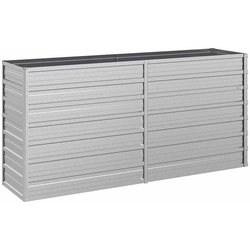 vidaXL Silver Galvanised Steel Raised Garden Bed 160 x 40 x 77cm Image 1