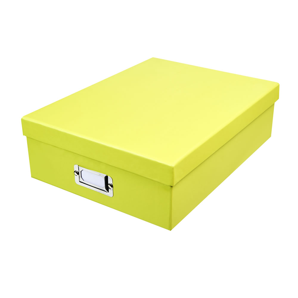 Wilko Storage Box With Lid Lime A4 Image