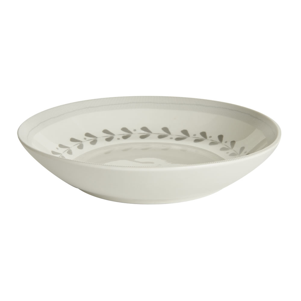 Wilko Grey Floral Pasta Bowl Image 1