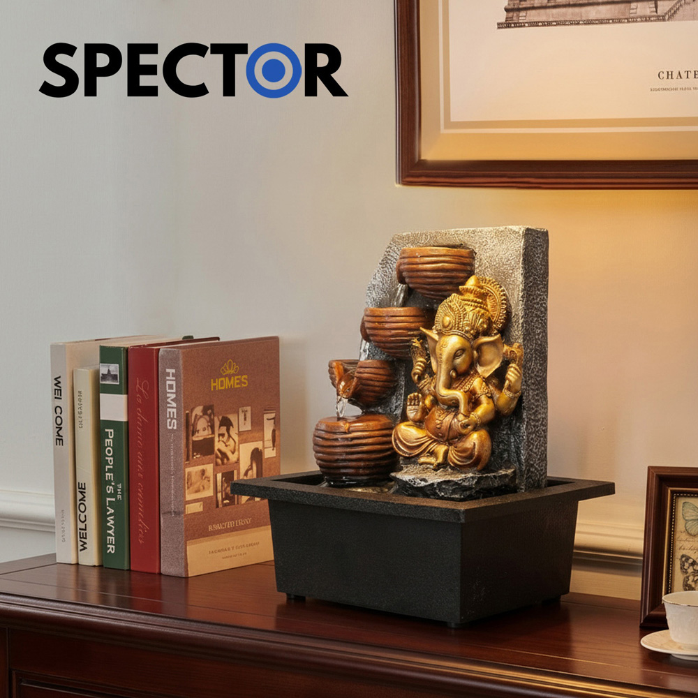 Spector Bronze Resin Indoor Tabletop Water Fountain with LED Light Image 8