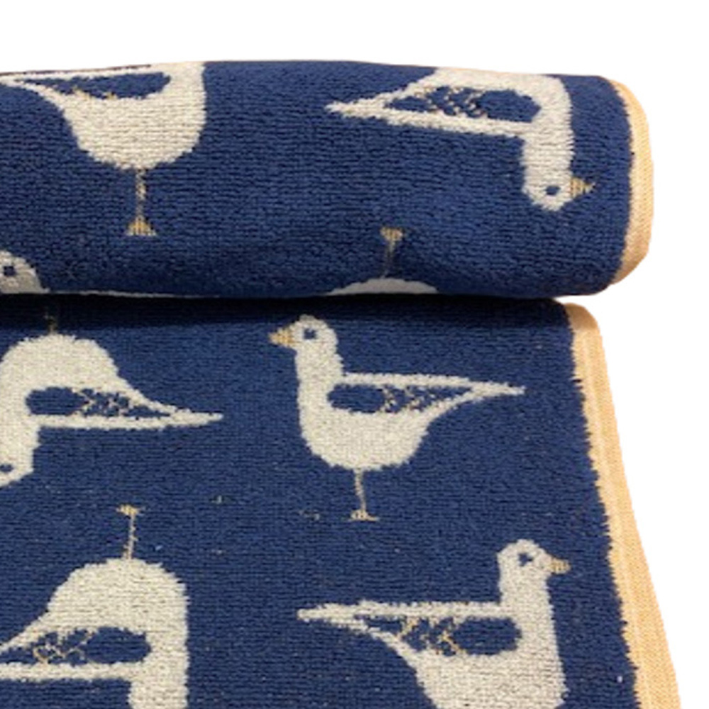 Bellissimo Sea Gull Turkish Cotton Navy Bath Sheet Image 2
