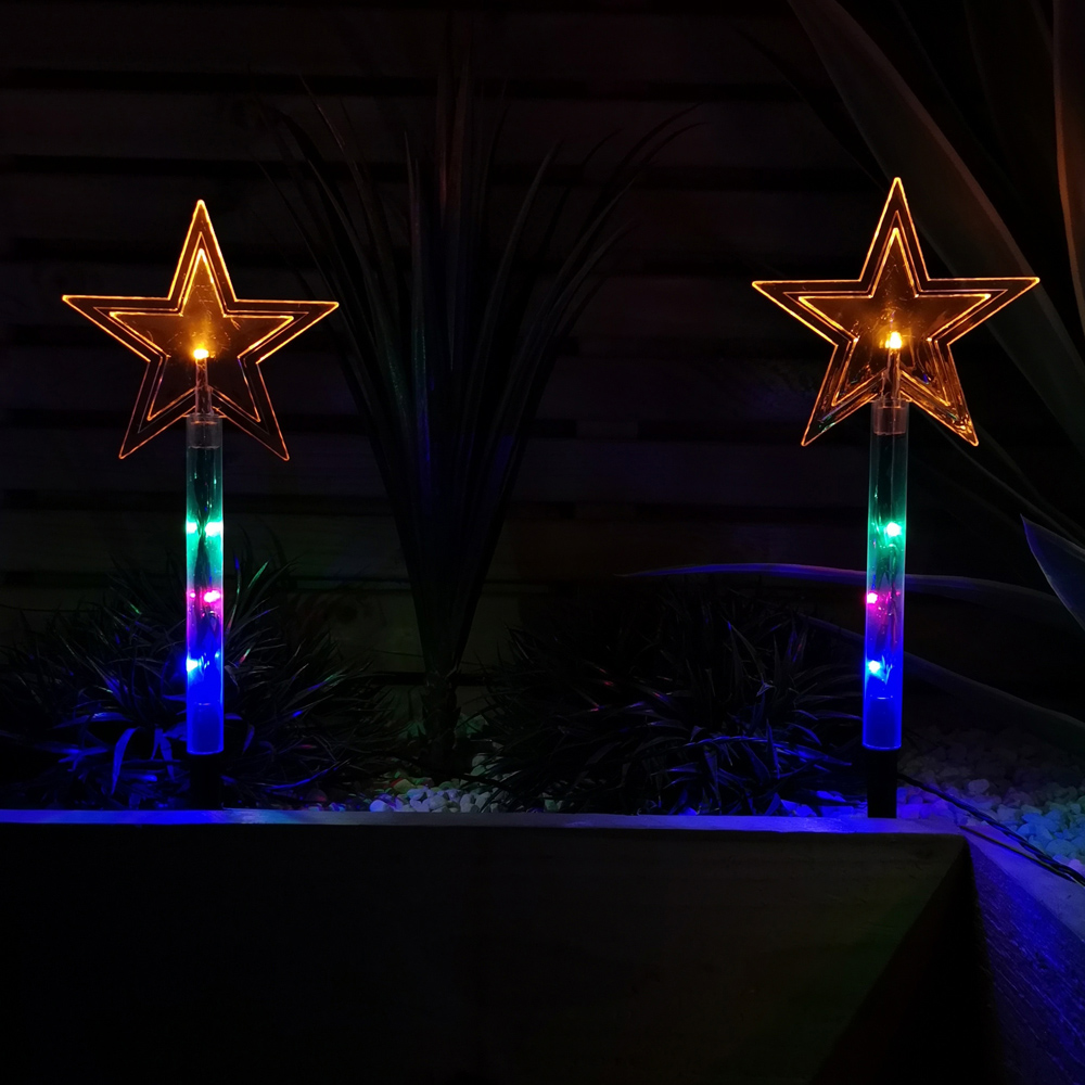 Samuel Alexander Star Multicoloured LED Christmas Path Light 8 Pack Image 4