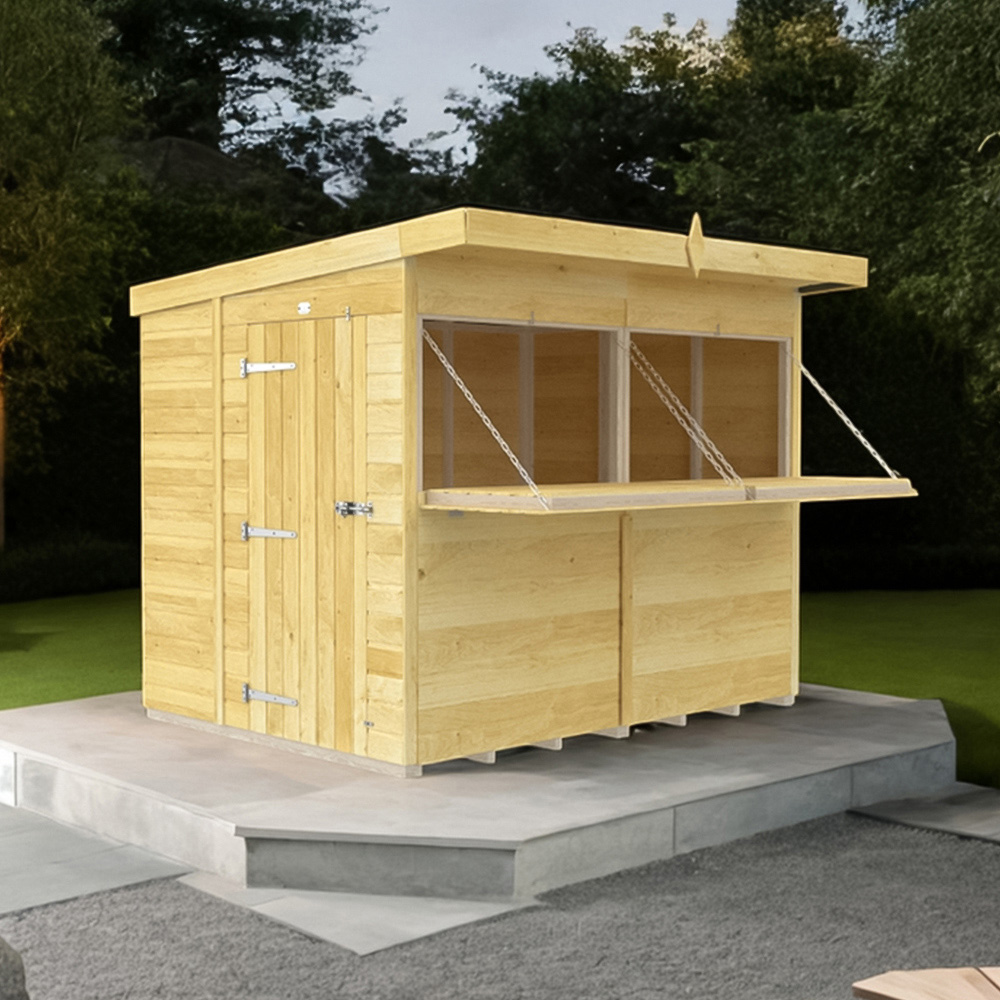 DIY Sheds 8 x 6ft Single Door Pressure Treated Tongue and Groove Timber Outdoor Bar Shed Image 2
