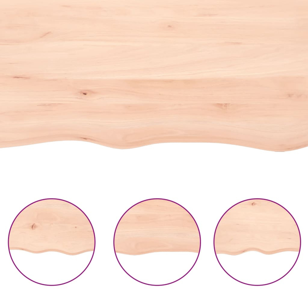 vidaXL 100 x 40 x 2cm Untreated Solid Wood Oak Wall Shelf Image 5