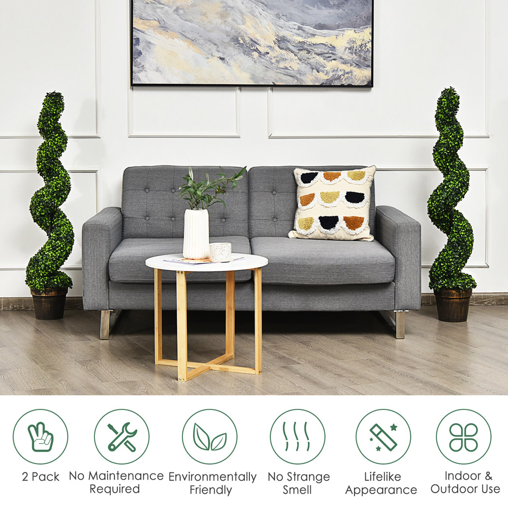 Costway Artificial Spiral Topiary Tree 4ft 2 Pack Image 4