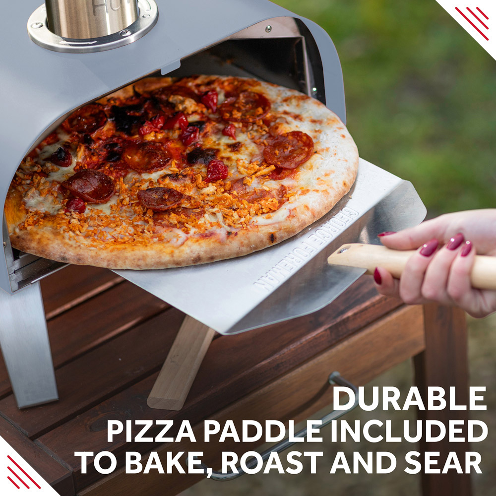 George Foreman Grey 12 inch Wood Pellet Outdoor Pizza Oven with Carry Bag and Paddle Image 4