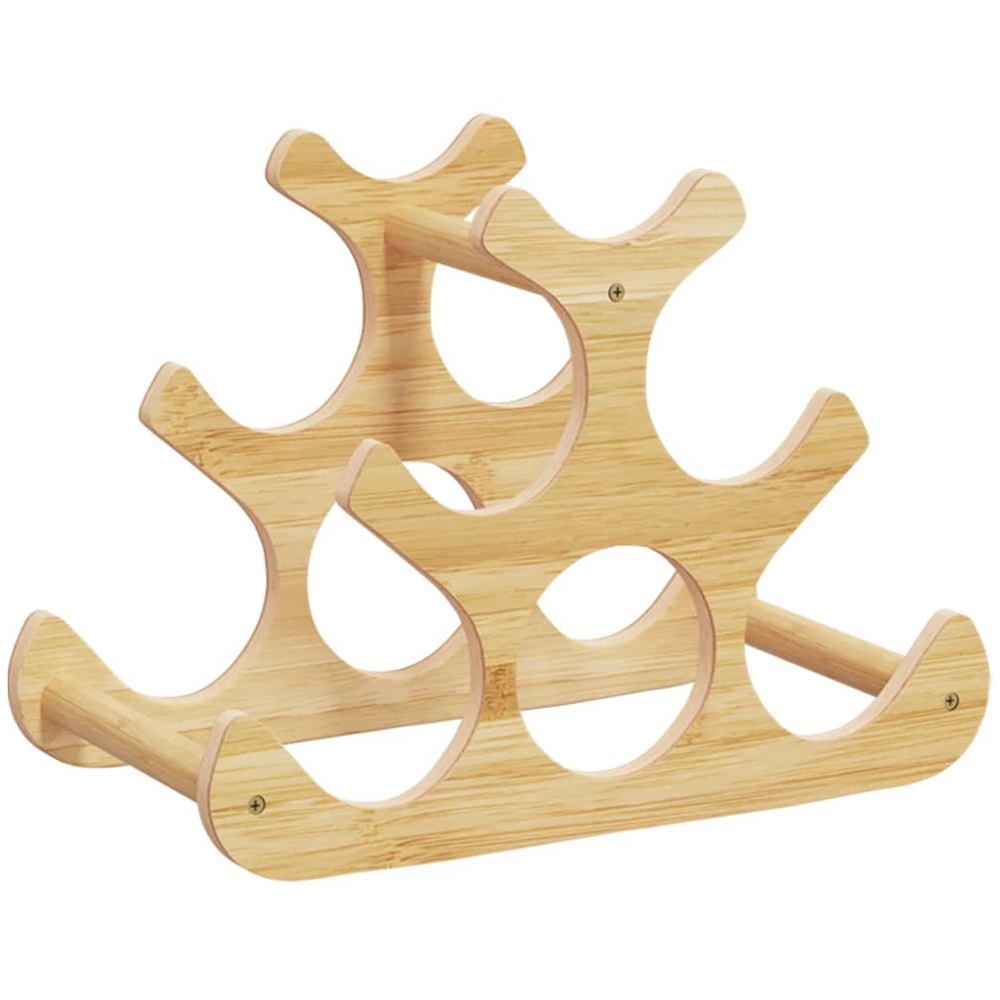 vidaXL 6 Bottle Brown Compact Wine Rack Image 3
