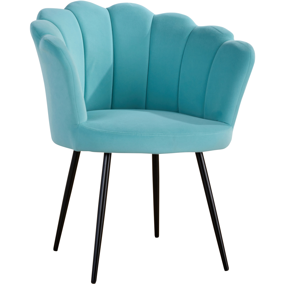Home Source Teal Scallop Accent Chair with Black Legs Image 2