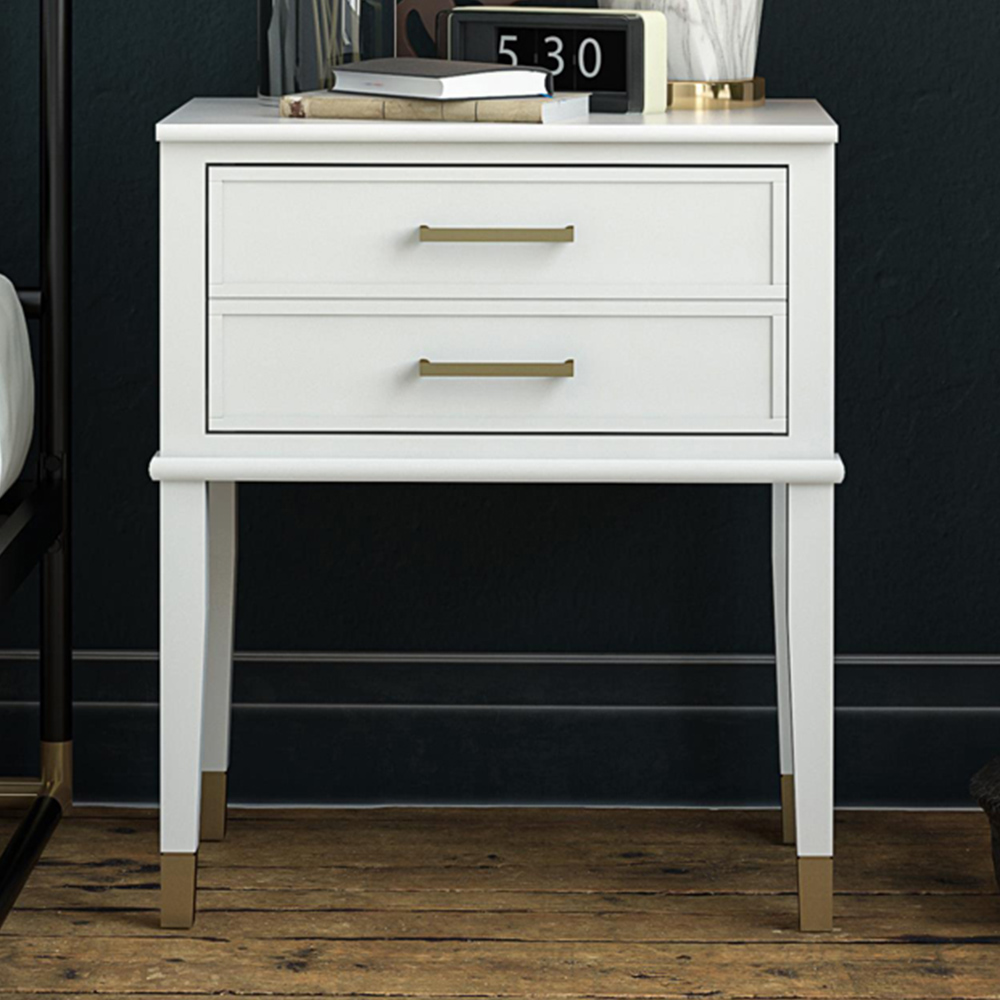 Dorel Home Westerleigh Single Drawer White End Table Image 1