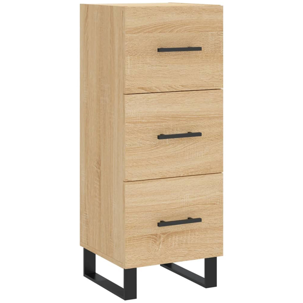 vidaXL Single Glass Door 3 Drawer Sonoma Oak Highboard Image 5