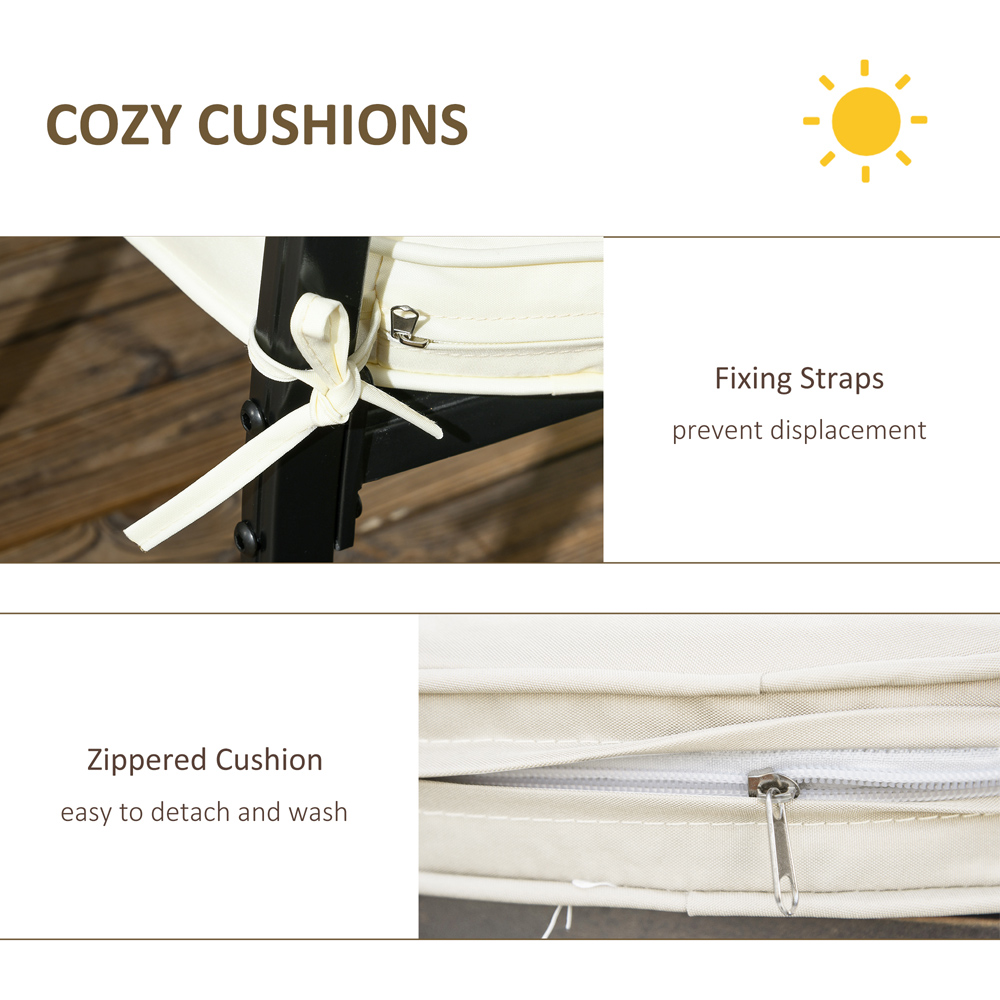 Outsunny Cast Aluminium 4 Seater Outdoor Dining Set with Cushions Parasol Hole Image 4