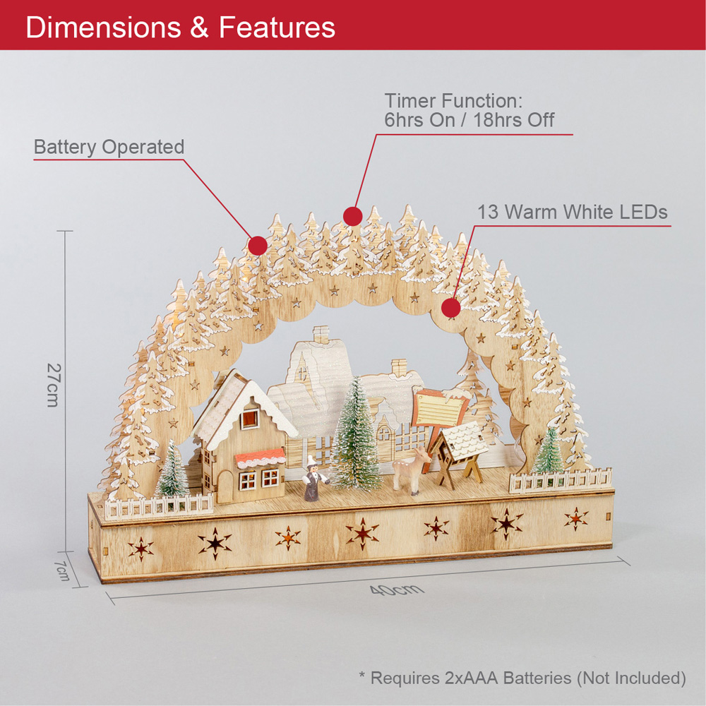 The Christmas Workshop LED Wooden Christmas House Scene Decoration Image 8