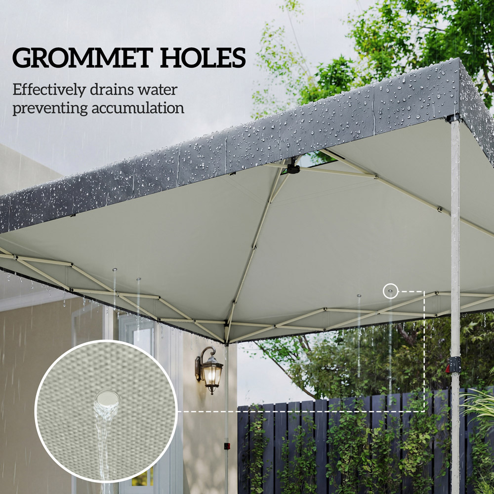 Outsunny 3 x 3m Dark Grey Waterproof Gazebo Roof Replacement Cover Image 6