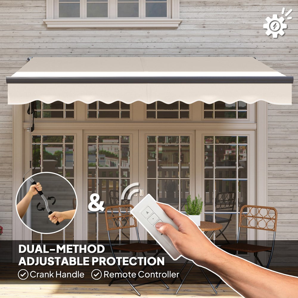Outsunny 3.5 x 2.5m Beige Electric Retractable Awning Image 8