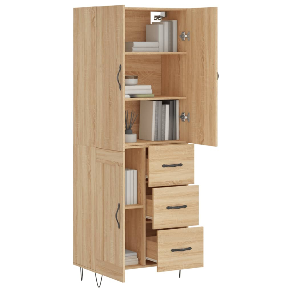 vidaXL 3 Door 3 Drawer Sonoma Oak Highboard Image 3