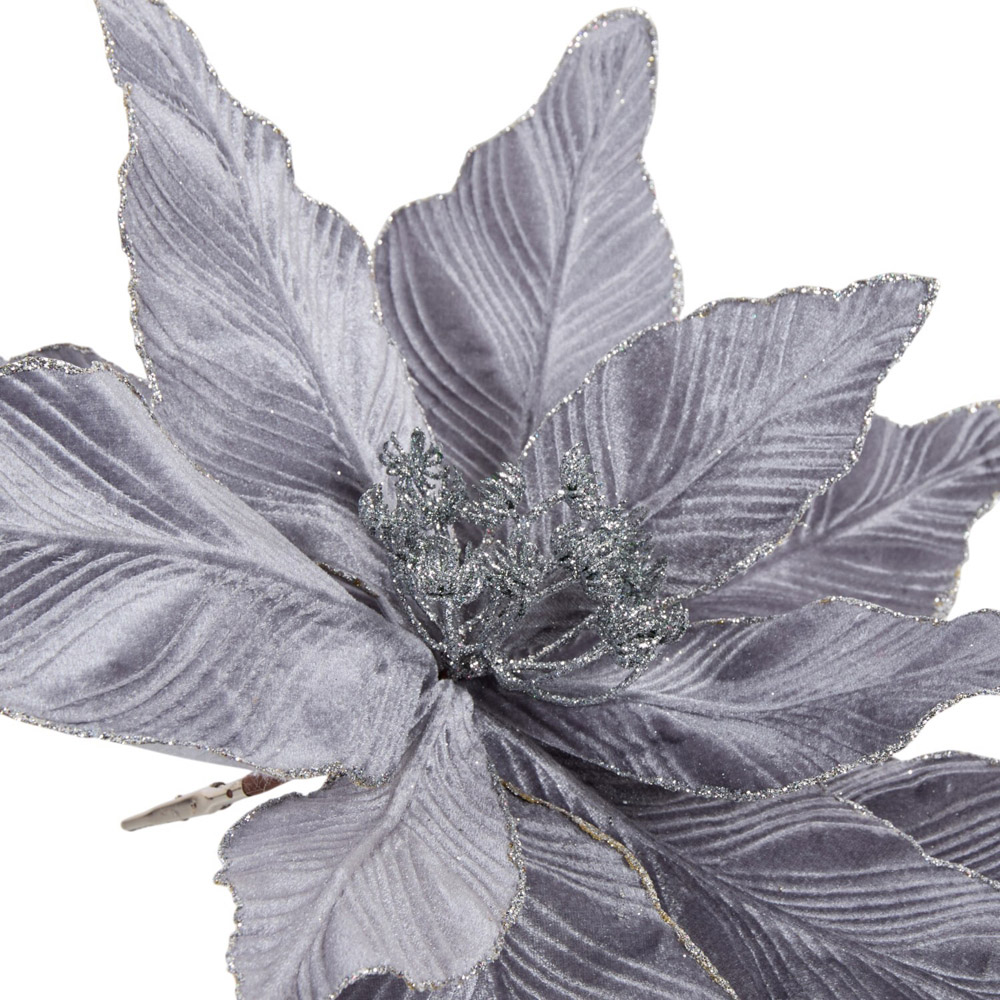 Large Poinsettia Clip Grey Image 4