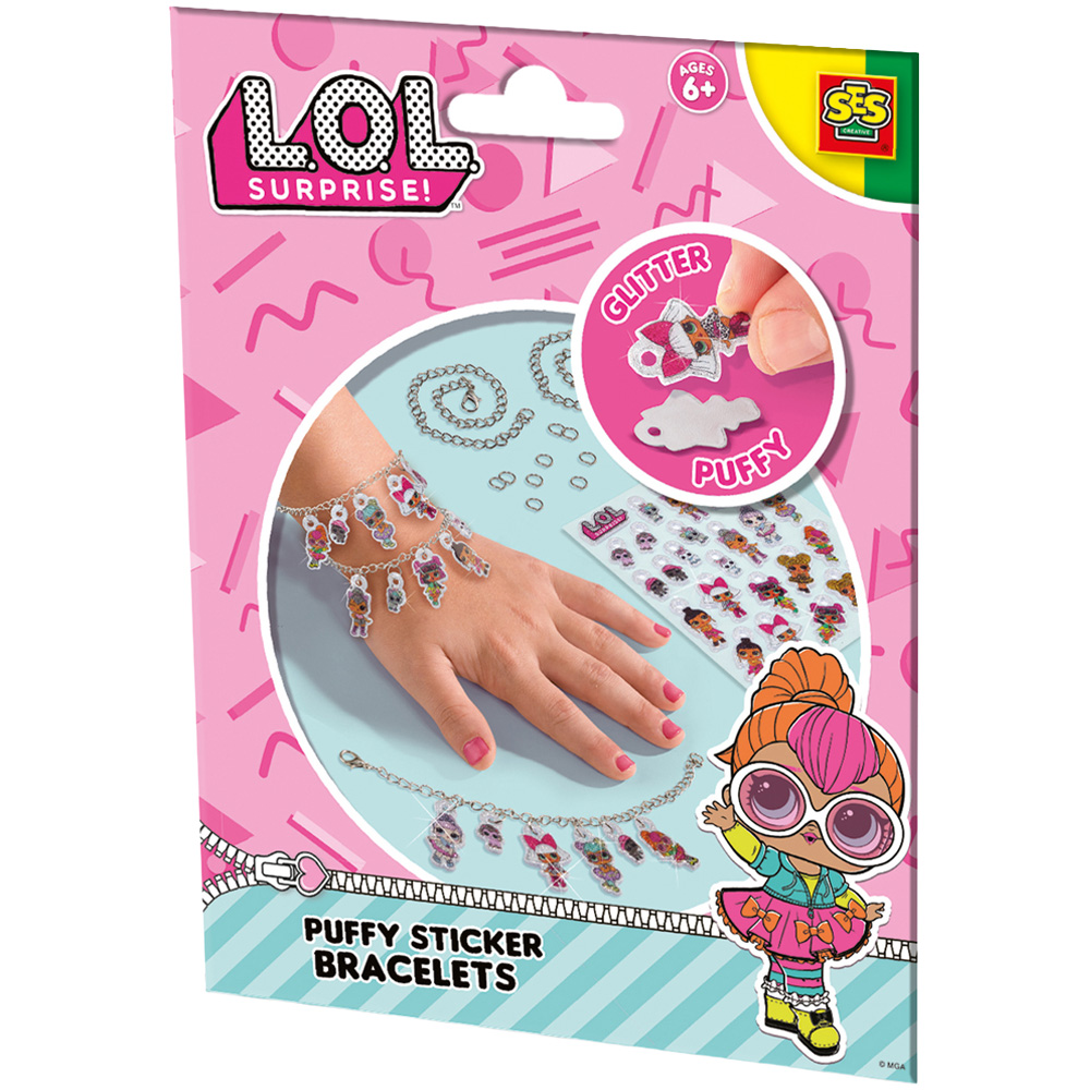 SES Creative L.O.L. Puffy Sticker Bracelets Image 1