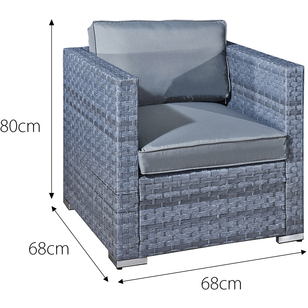 Oseasons Malta 8 Seater Ocean Grey Rattan Rising Firepit Corner Sofa Set Image 4
