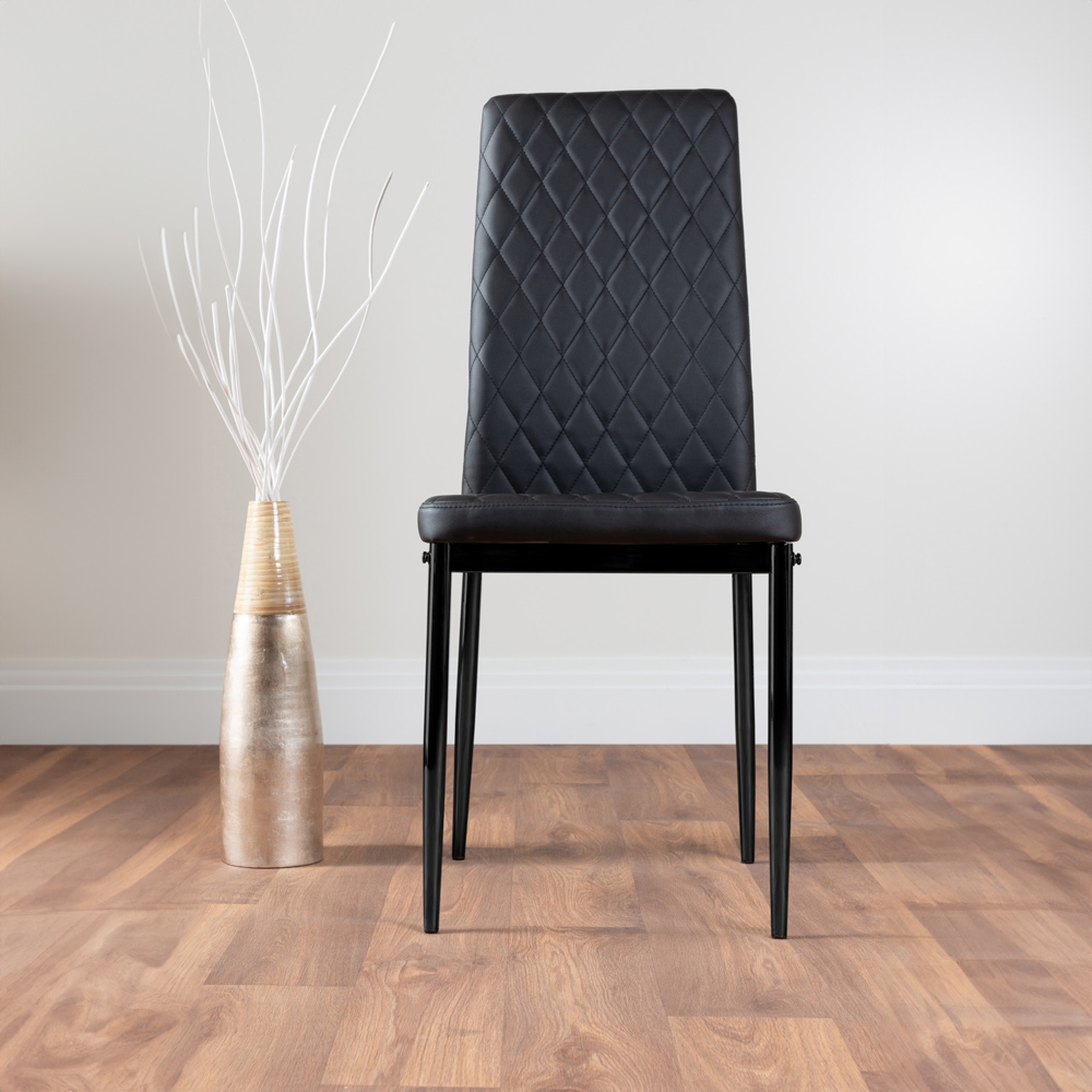 Furniturebox Copeland Valera Marble Effect 6 Seater Dining Set White and Black Image 4