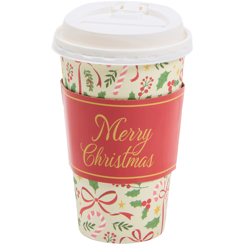 Pack of 10 Christmas Bow Travel Cups Image 3