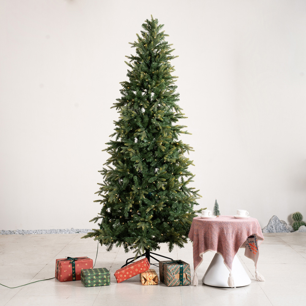 Abrihome 400 Warm White LED Pre-Lit Slim Artificial Christmas Tree with 1111 Mixed Tips 6.5ft Image 4