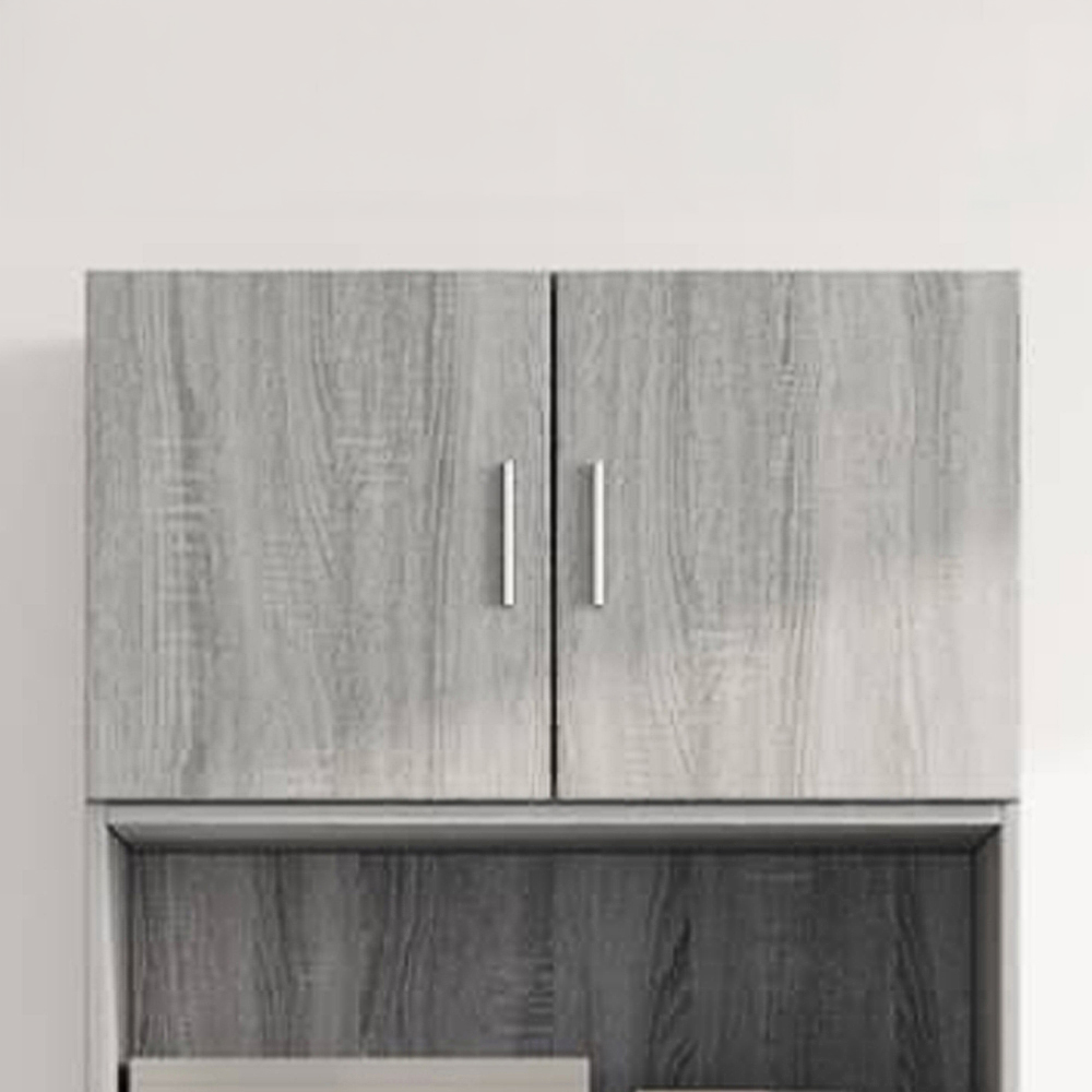 vidaXL 2 Door Grey Sonoma Wooden Wall Cabinet Image 1