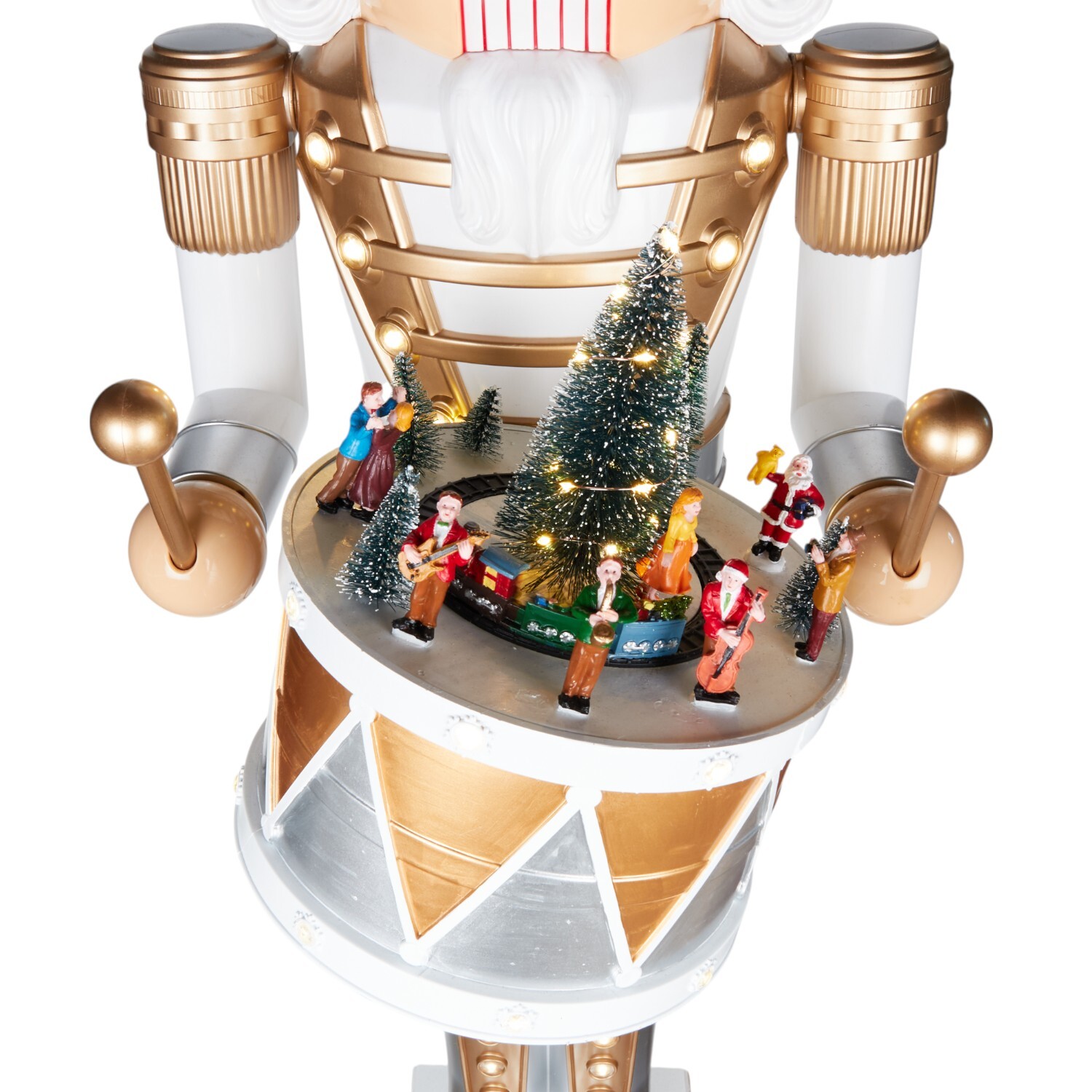 XL Standing Nutcracker Model White and Gold Image 6