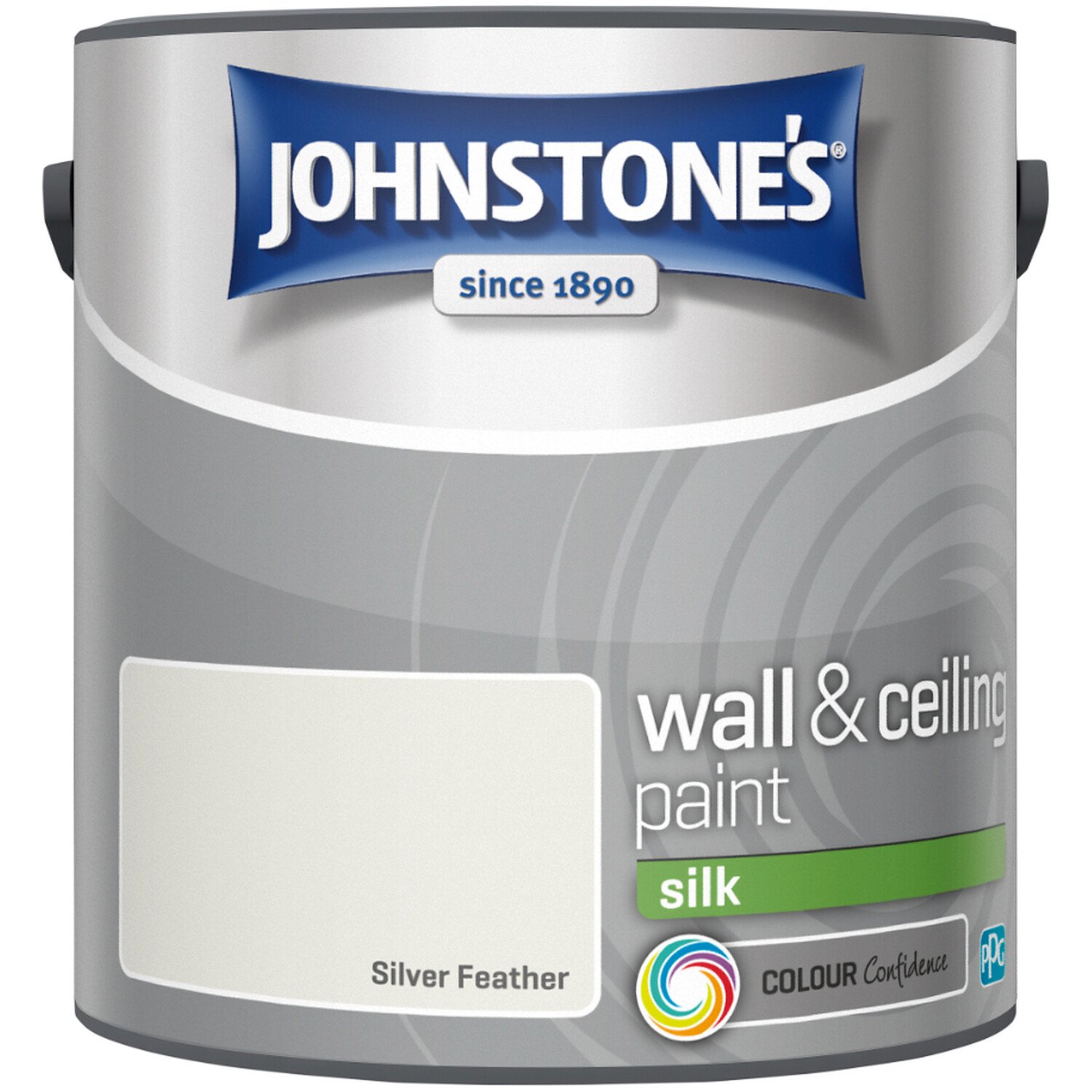 Johnstone's Walls & Ceilings Silver Feather Silk Emulsion Paint 2.5L Image 2